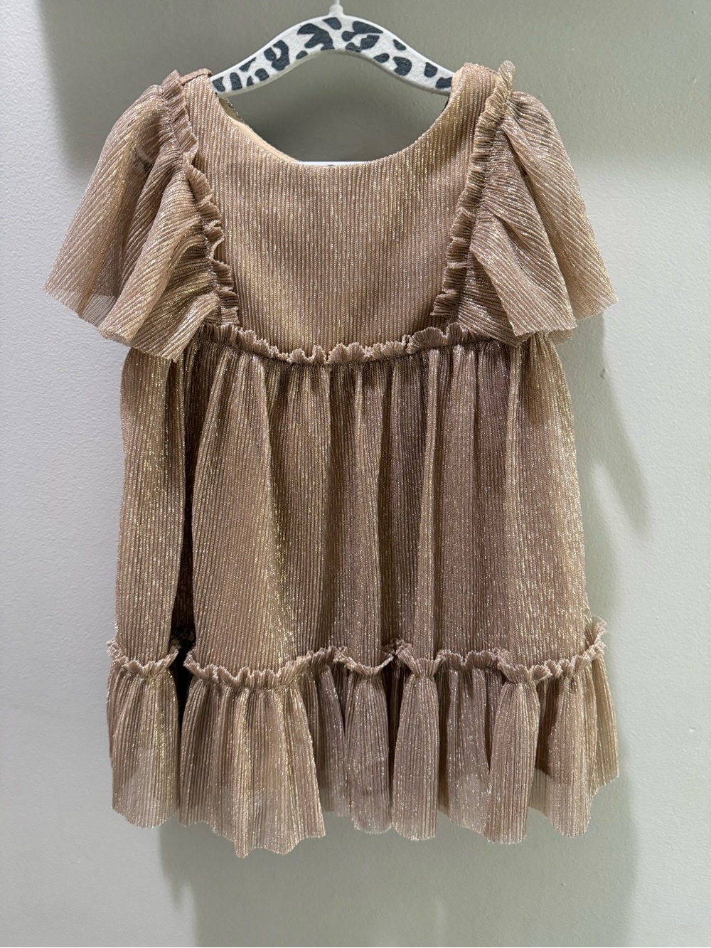 Girls' Champagne Ruffle Dress